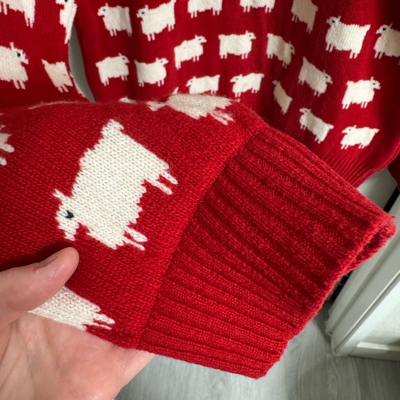 Rowing Blazers/Warm and Wonderful Diana Red Sheep Pattern Sweater - Picture 5 of 13